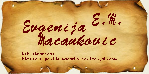 Evgenija Macanković vizit kartica